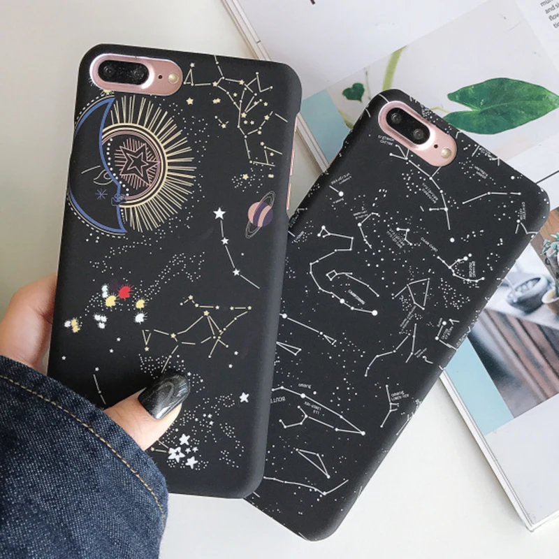 Universe Planet Stars Sky Space Moons Case for iPhone XS Max XR X 10 7 8 Plus 6 6s Matte Hard Cover Plane Airplane Mount Fuji | Мобильные