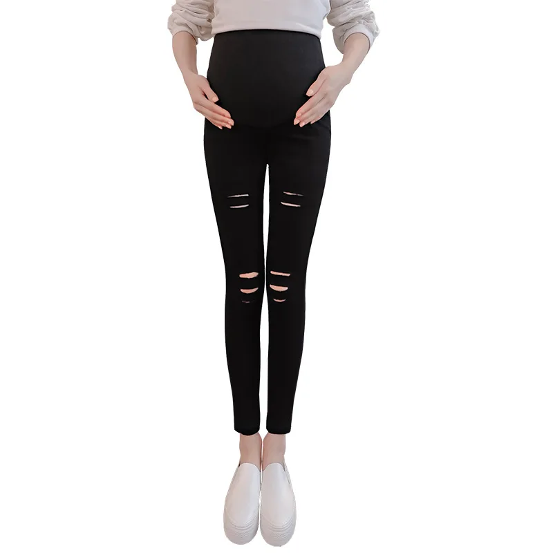 Maternity Leggings for Pregnant Women High Waist Skinny Pants Slim Pencil Clothes Ripped Pregnancy |