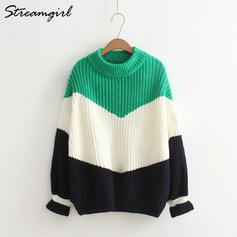Thicken Sweaters Fashion 2018 Women Loose Warm Sweater Oversize Green Winter Woman Coarse Knitted Knitting Pullovers | Женская одежда
