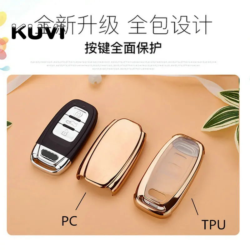 PC+ TPU Защитный чехол ключа автомобиля для Audi A6 RS4 S5 A3 Q3 Q5 S3 A4 Q7 A5 TT чехол для ключа дистанционного ключа автомобиля-stying