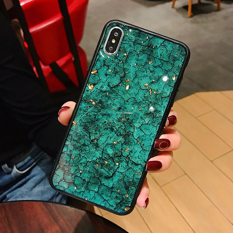 1 шт. блестящие мраморные чехлы для телефонов IPhone X 7 8 6 6s Plus мягкая ТПУ Силиконовая