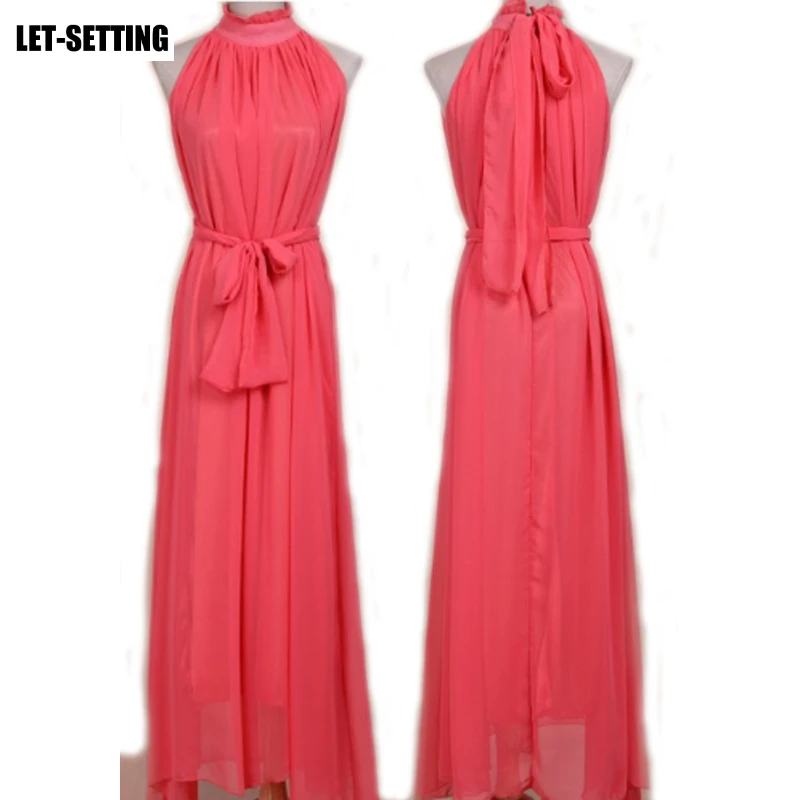 Женское шифоновое платье макси с кружевным воротником стойкой|chiffon long dresses|dress