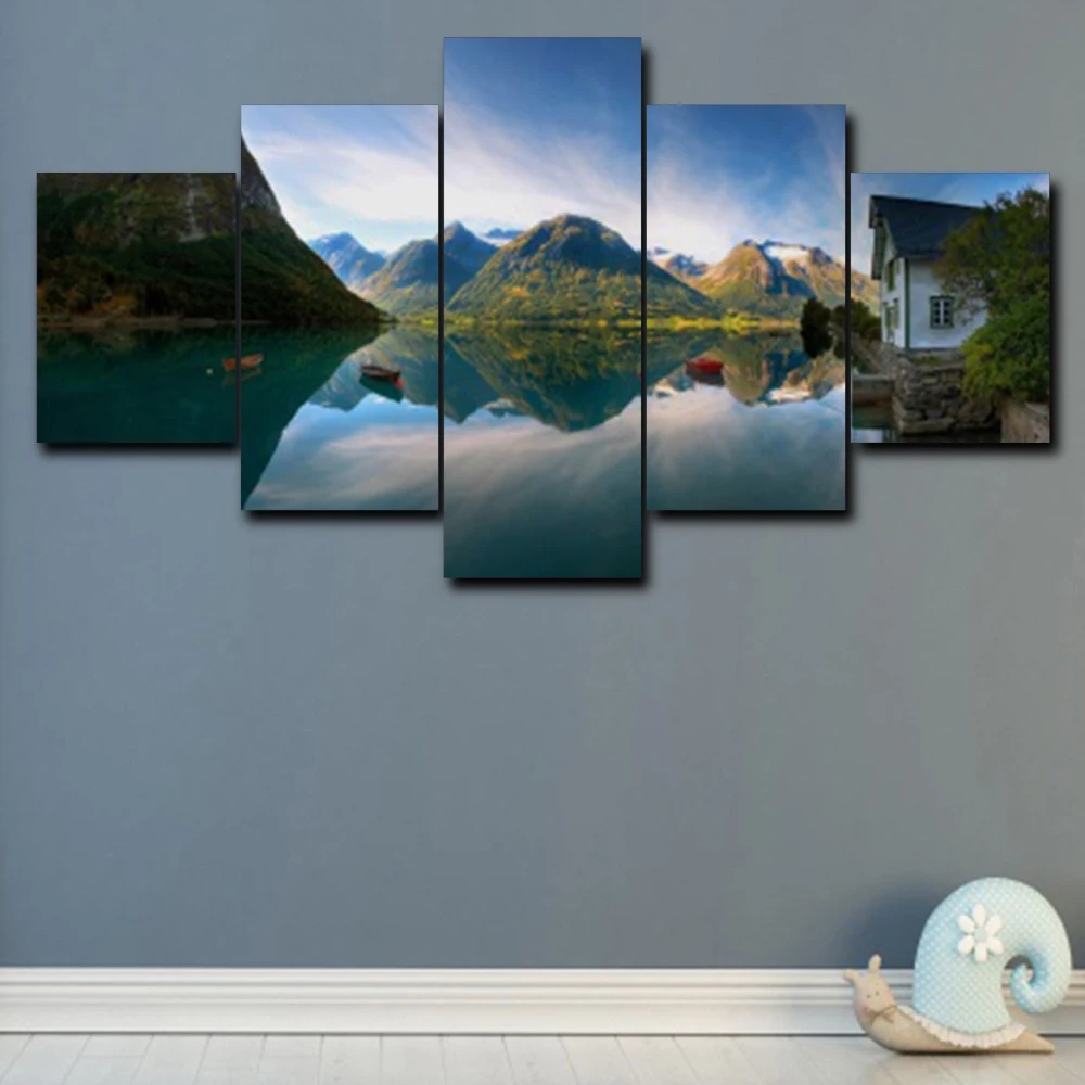 Абстрактная 5 Панель Холст с природными пейзажами креативная настенная работа