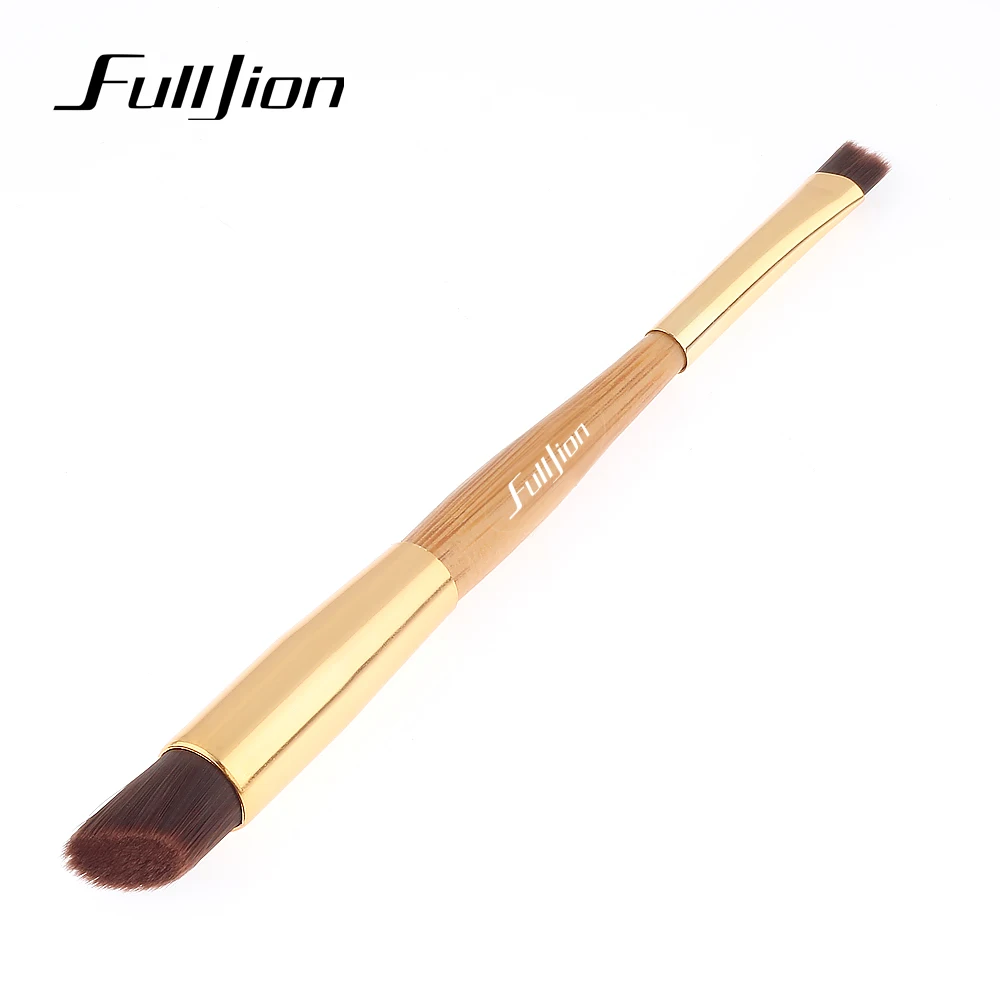 Fulljion 1 шт. двухсторонняя Золотая кисть для основы + тени бровей кисточка носа Blemish