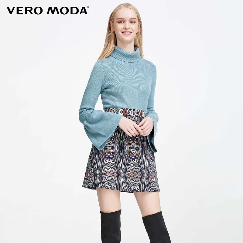 Veromoda Брендовые женские вязаные свитера с отложным воротником и расклешенными