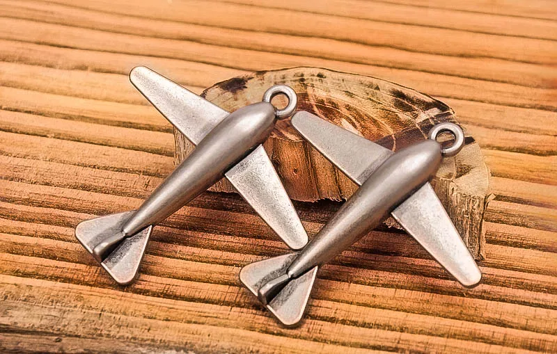 

F17 Lot 6PCS Silver Big Подвески в виде самолетов Подвеска для серферов Necklace Alloy фурнитура