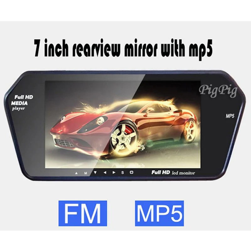 Koorinwoo Высокое разрешение 1024x600 TFT lcd 7 дюймов Парковка Обратный автомобильный монитор зеркало цифровой TF USB слот Bluetooth MP5 для автомобиля