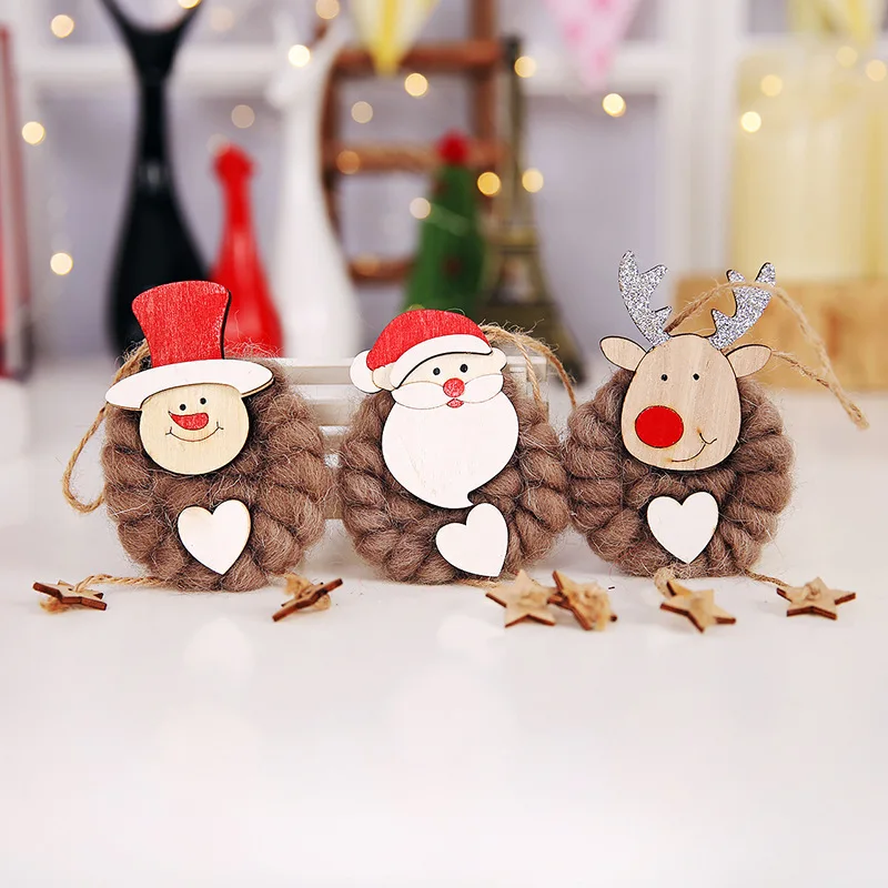 3 шт./компл. Xmas висит Подвески Сердце Дед Мороз Снеговик олень кукла украшение