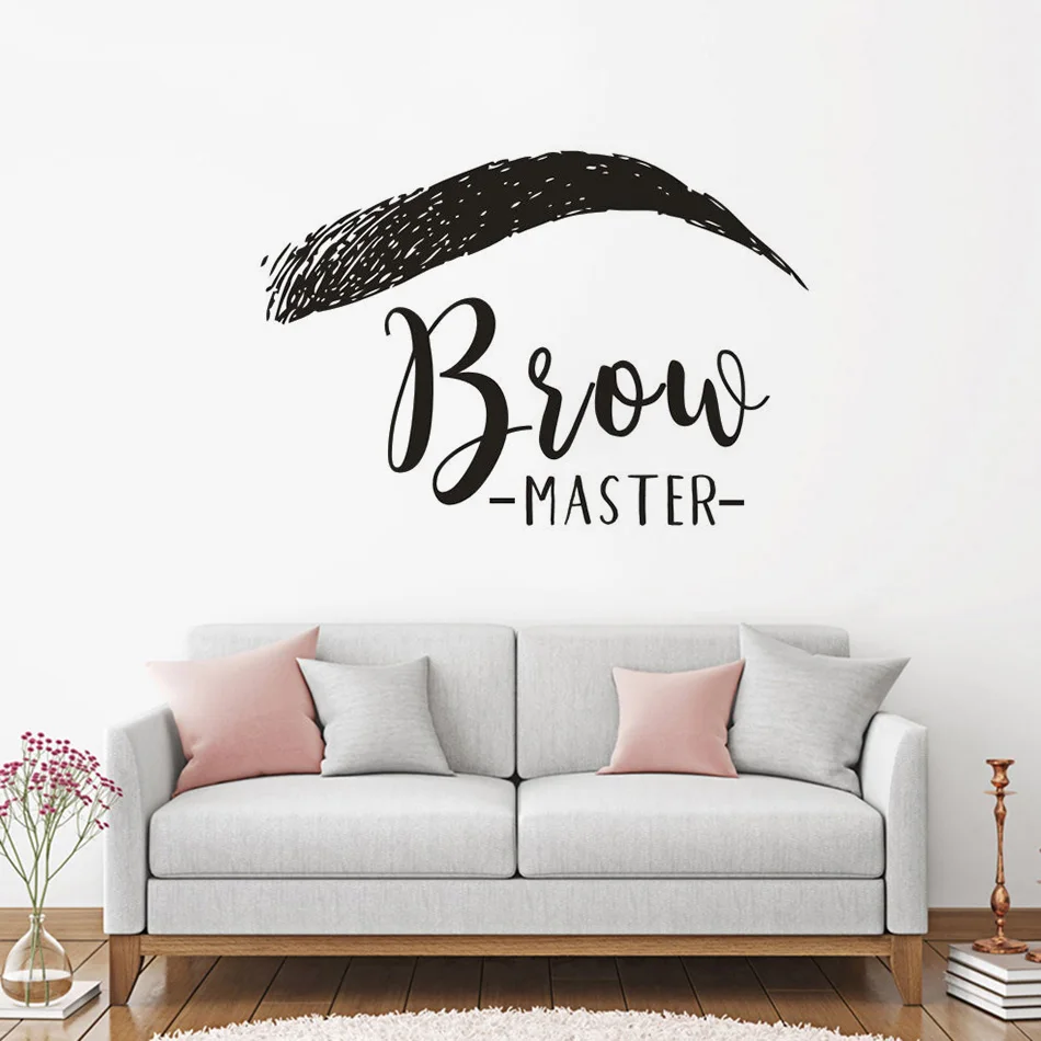Brow Mater, вывеска, окно, наклейка на стену, брови, микроблейдинг, магазин, Декор, брови и ресницы, Виниловая наклейка на стену, студия красоты, плакат AZ673