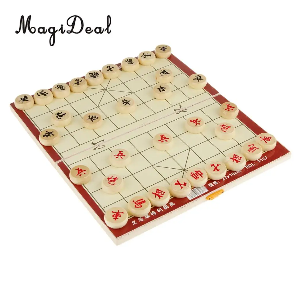 MagiDeal портативный 4,8x13,6x3,3 см складной деревянный традиционный шахматный дорожный набор шахматная игра детский подарок забавные спортивные развлечения