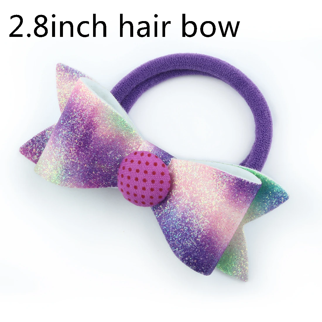 rainbow hair bow-6 1 шт., аксессуары для волос для девочек, милый Блестящий бант для волос, Радужный бант с блестками, эластичная резинка на пуговицах, детский головной убор Love - Цвет: rainbow hair bow-6