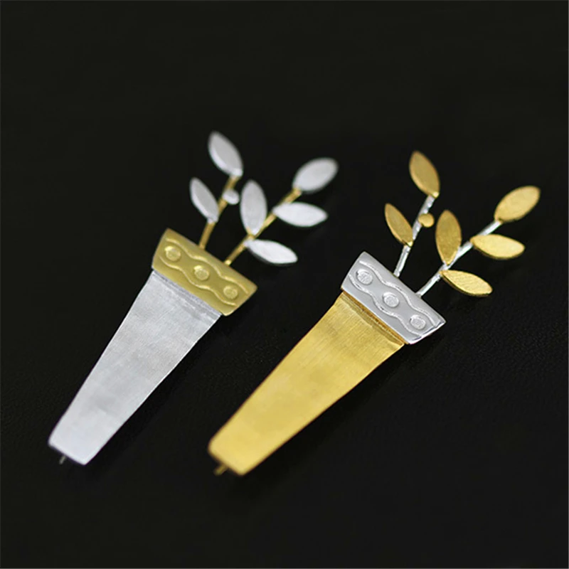 Lotus весело Настоящее стерлингового серебра 925 природных дизайнер ювелирных