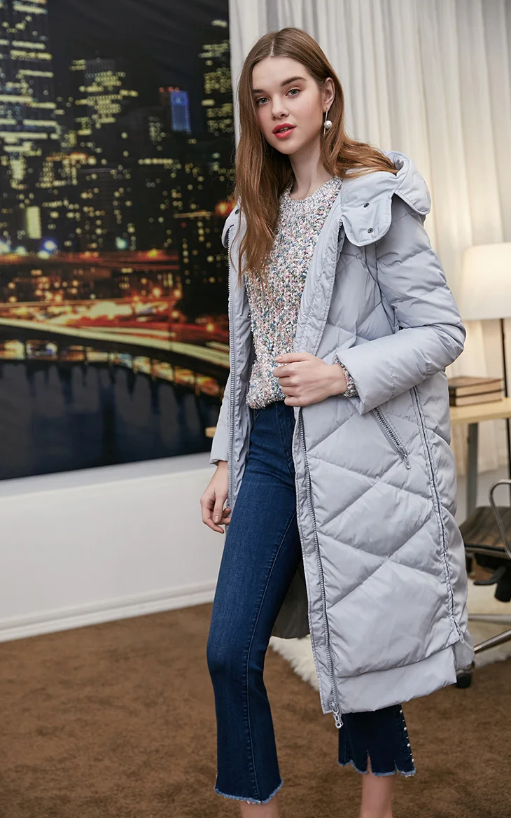 Vero Moda пуховик женский с капюшоном съемный рукав боковая молния плед длинный пуховик для женщин | 318312502