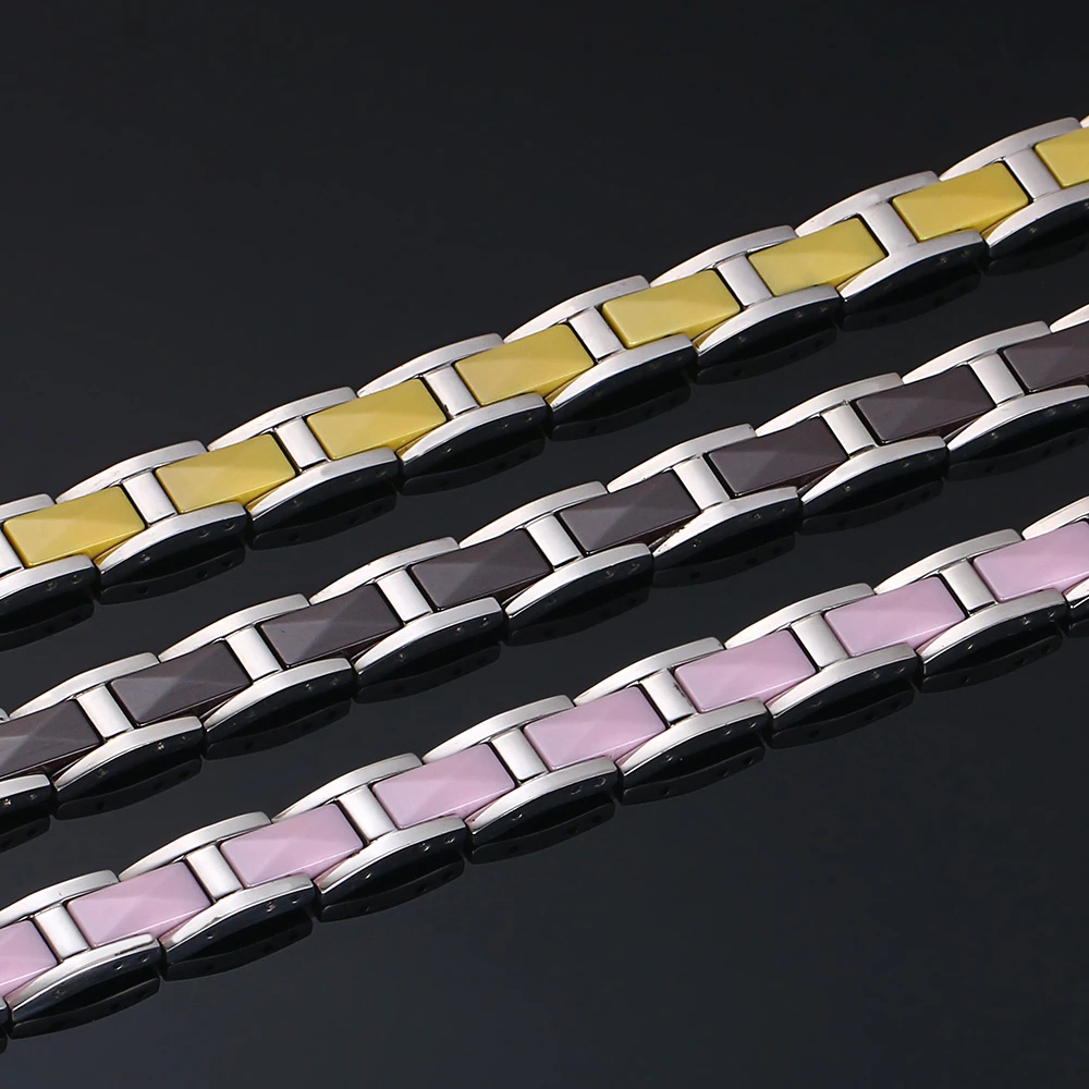 Трендовые ограненные прямоугольные 6 цветов керамические Парные браслеты
