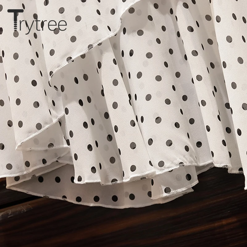 Trytree летний осенний Женский комплект из двух предметов в горошек повседневные