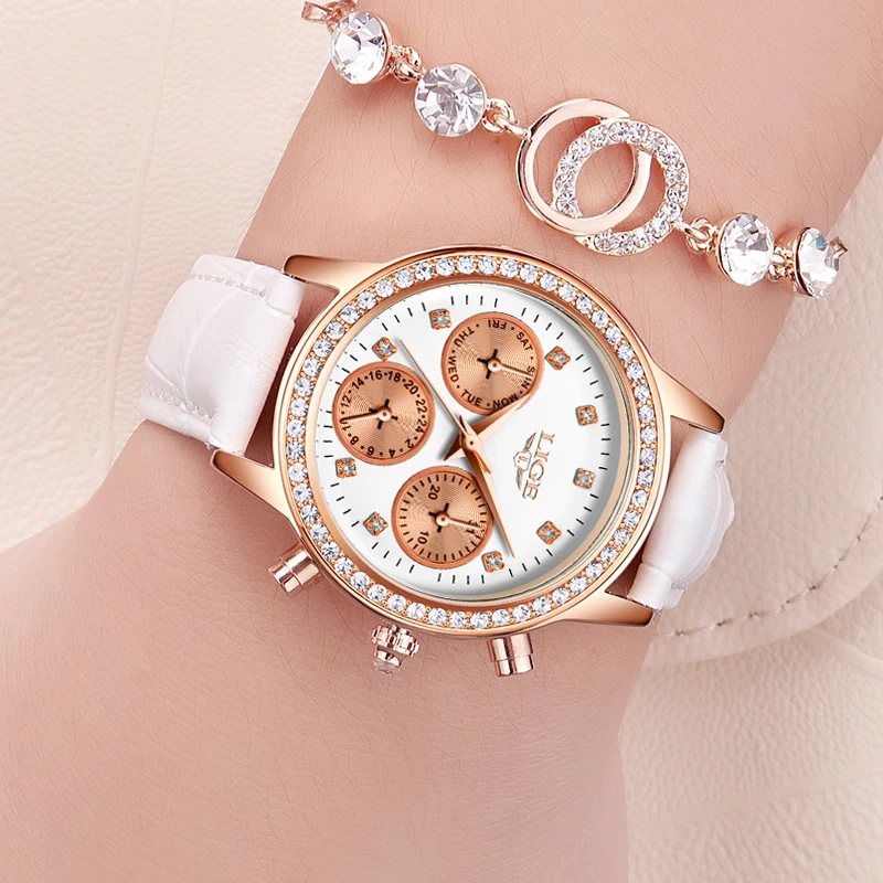 LIGE Для женщин часы девушка Повседневное Кварцевые Женские s relojes mujer Relogio