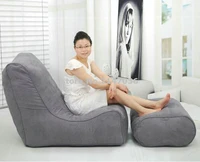 grey polyester bean bag lounge with ottoman outdoor furniture sets garden sofa