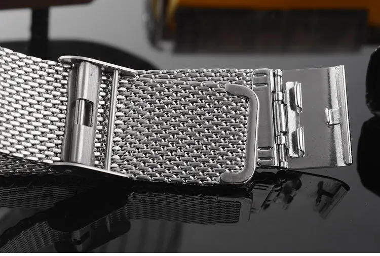 Мужские кварцевые часы с сетчатым браслетом из нержавеющей стали | Наручные