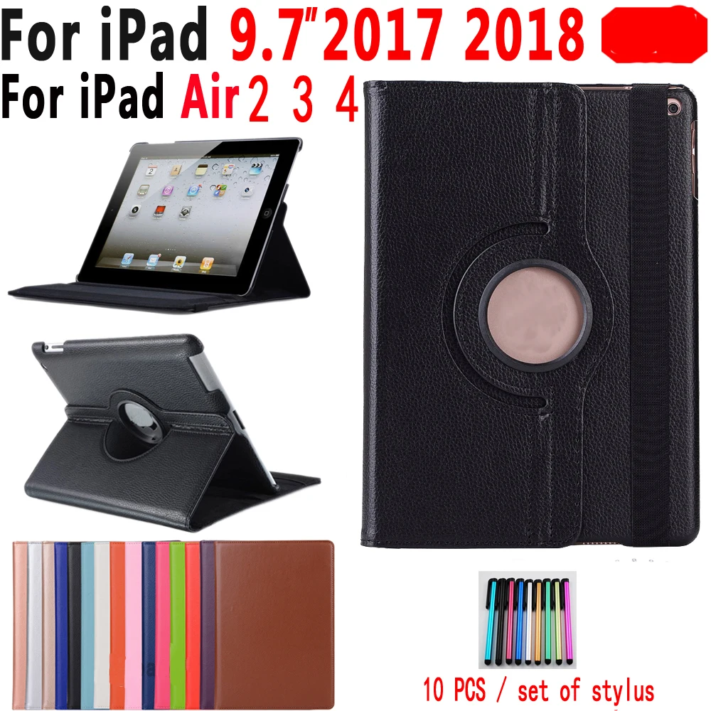 360 градусов вращающийся кожаный умный чехол для Apple iPad 2/3/4 2018 9 7 Pro 11 12 mini 4 поколение
