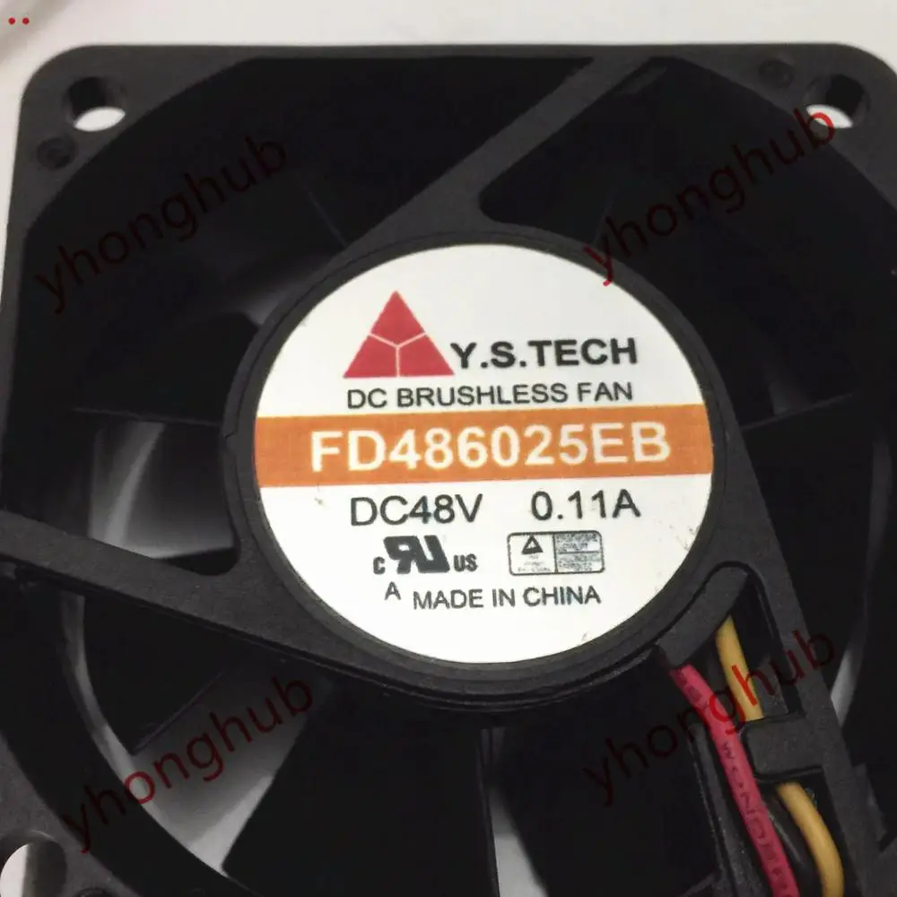 Y.S.TECH FD486025EB постоянного тока 48В 0.11A 60x60x25 мм 3 Провода Сервер вентилятор