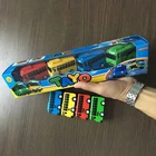 Забава, 4 шт.компл., маленький автобус, пластиковый, синий, красный, Гани, желтый, Lani, зеленый, модель автомобиля для детей