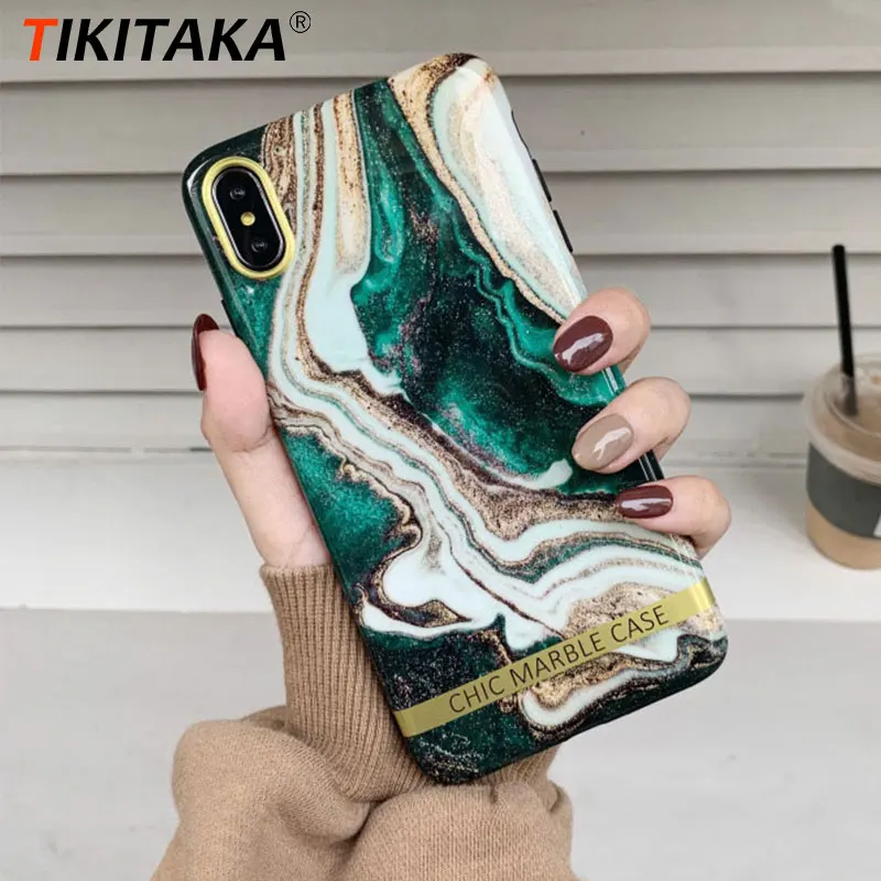 TIKITAKA чехол с зеленым мрамором для Iphone 11 Xs MAX, мягкий силиконовый чехол из ТПУ, шикарный чехол s для Iphone 7 8 6 6s Plus XS XR 11Pro Max