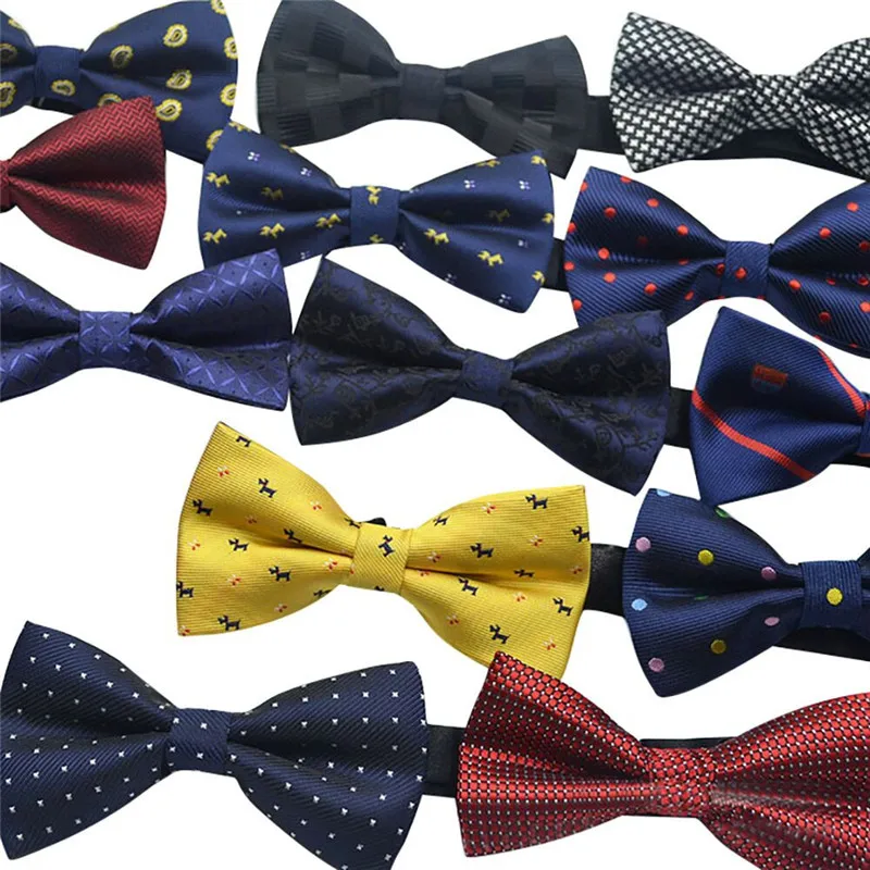 Мужской/женский галстук бабочка однотонный из полиэстера с бантом 5|Мужские