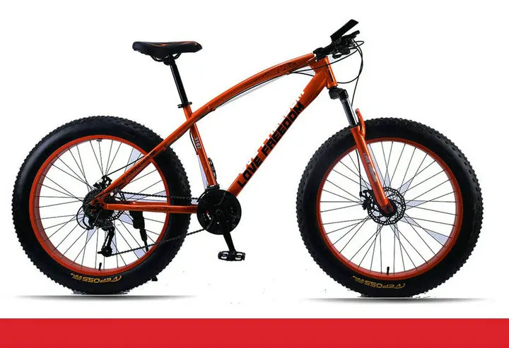 Love Freedom Bысокое качество Горный велосипед 26*4.0 Fatbike 7/21/24/27 Скорость амортизатор велосипеды жирные шины Снегоход Двойные дисковые тормоза велосипеда