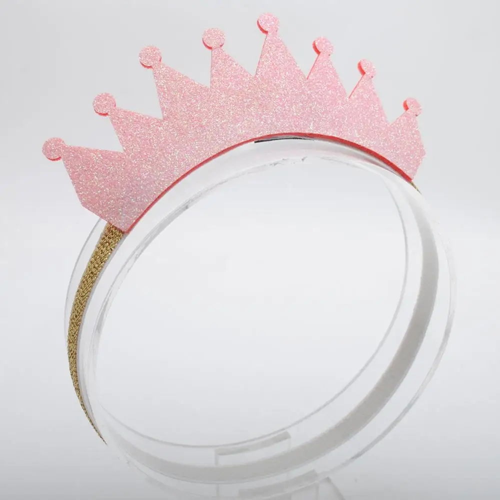 Lt coral Headbands 1 шт., корона для волос для девочек, повязка на голову, блестящие резинки для волос для девочек, аксессуары для волос, тиара принцессы, головной убор - Цвет: Lt coral Headbands