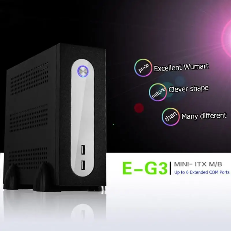 ПК чехол E-G3 мини ITX сервера башня 6xcom Порты и разъёмы встроенный SGCC компьютер чехол PC шасси для универсальная материнская плата USB2.0 COM отверстия