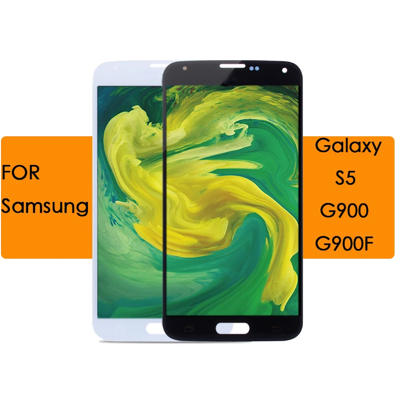 Регулируемая яркость AMOLED ЖК-экран сенсорный дигитайзер в сборе для Samsung Galaxy S5 I9600