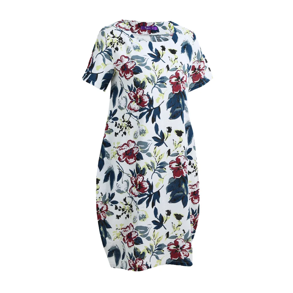 5XL летнее платье для женщин в винтажном стиле Цветочный принт пляжное девочек с