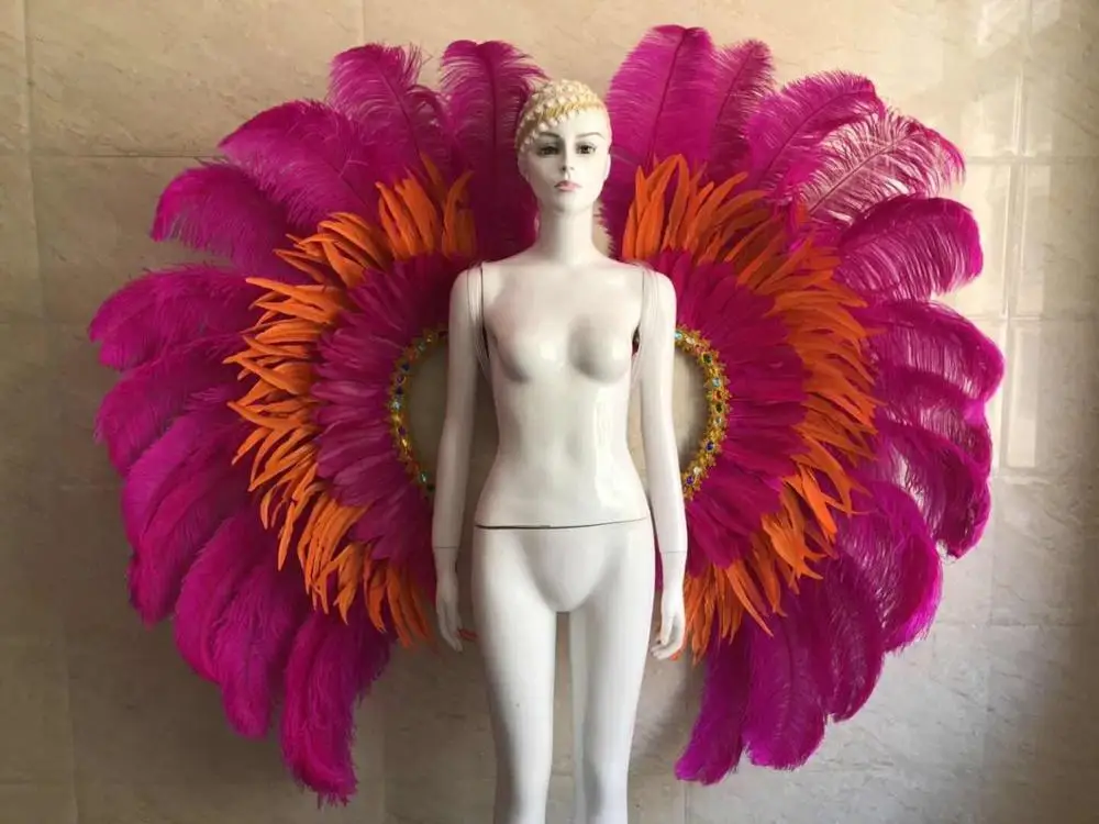 Lo speedtacolo di danza copricamo di piume di accessori di abbigliamento La FESTA La Maschera IL Festival - Цвет: Розово-красный