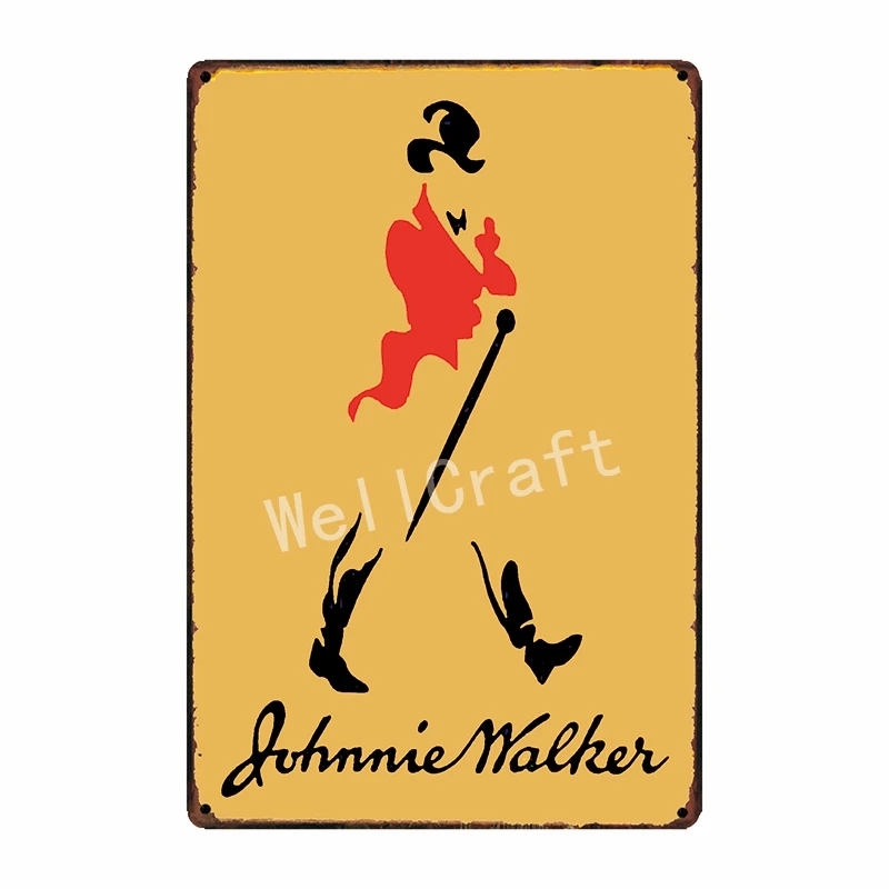 [ WellCraft ] johnnie walker whisky Metal Sign Wall Poster Sticker Party Decor for Pub bar Mural Iron Plaque Painting FG-237 - Цвет: WA 3112