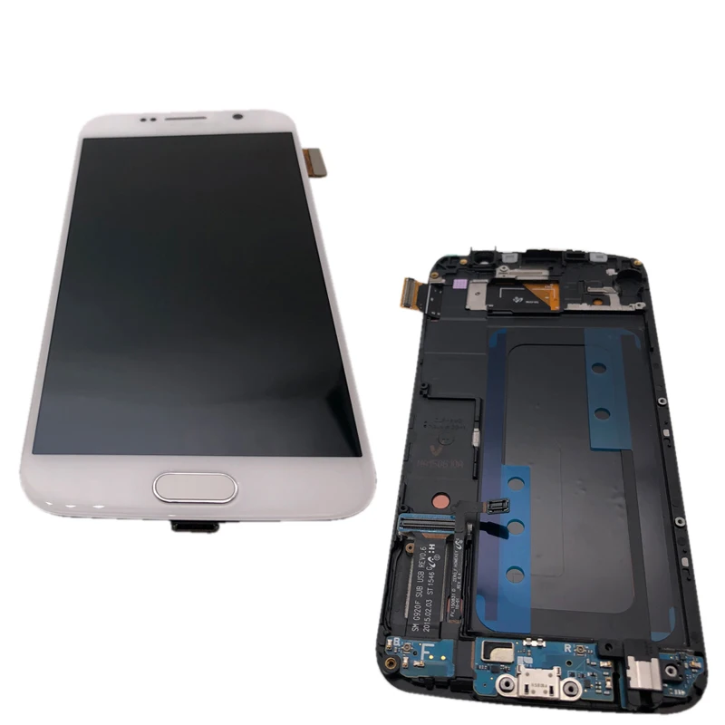 Супер AMOLED ЖК-дисплей Замена для SAMSUNG Galaxy S6 G920 G920i G920F G920A ЖК-дисплей с рамкой дигитайзер сенсорный экран в сборе