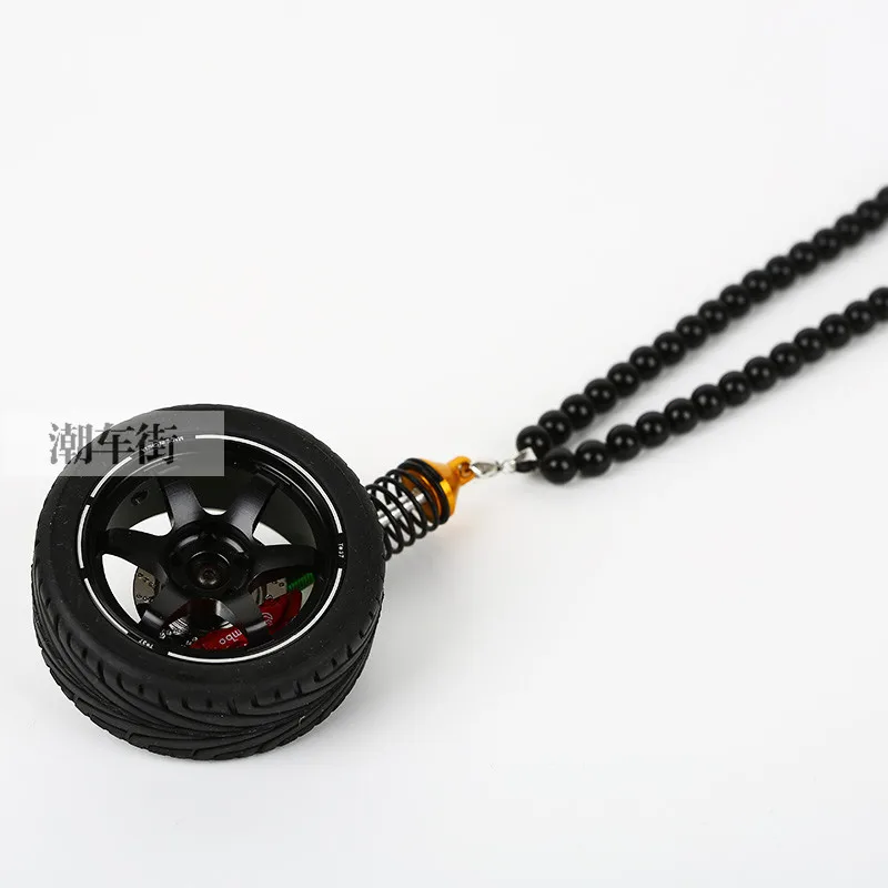 black rim-gold shock DIY концентратор с амортизатором набор(колесо+ Шина+ тормозной диск+ Шок+ бисерная цепь - Название цвета: black rim-gold shock