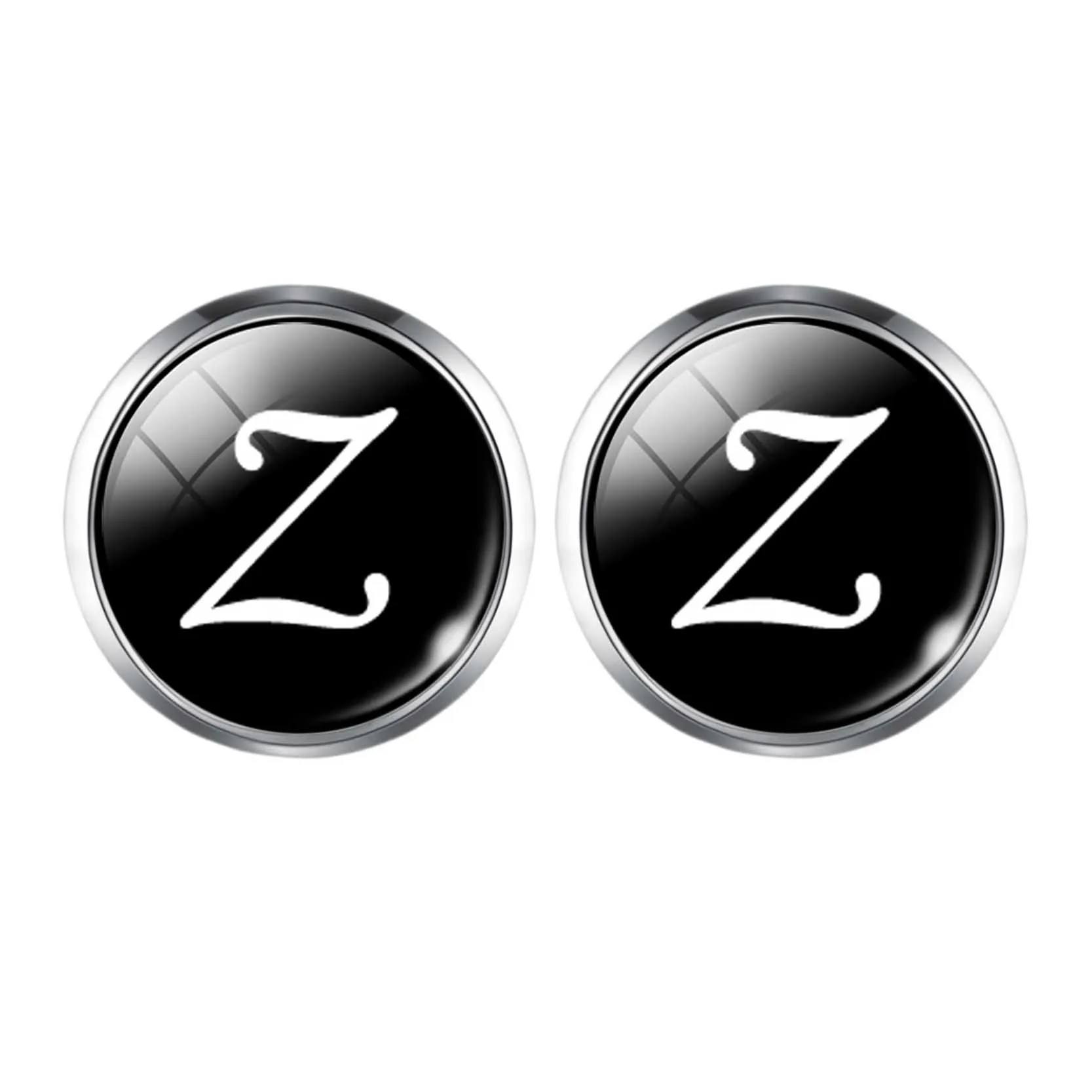 Z Мужская мода, A-Z, запонки «Алфавит», серебряный цвет, запонки для мужчин, рубашки джентльмена, свадебные запонки, подарки - Окраска металла: Z