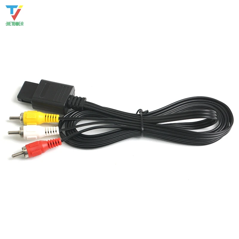 500 шт./лот 1 8 м 6 футов AV TV RCA видео шнур кабель для игровых кубиков/для SNES GameCube/для