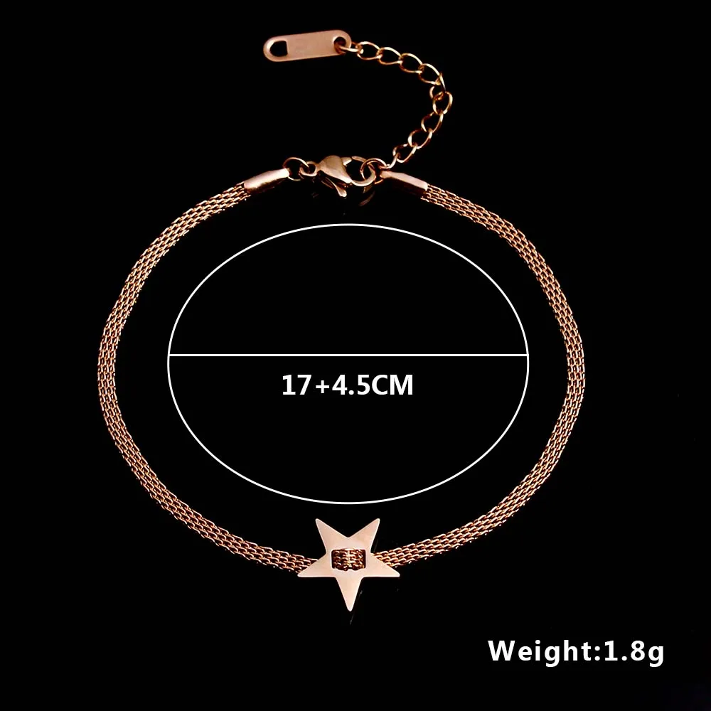 Женские браслеты из нержавеющей стали PUN braclet с круглым сердцем и
