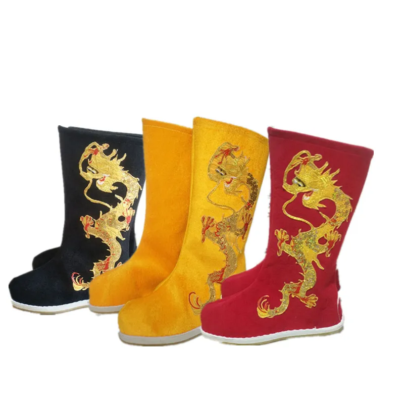 Сапоги императора древнего китайского дракона по индивидуальному заказу, сапоги императора династии Цин, королевские сапоги, обувь импера...