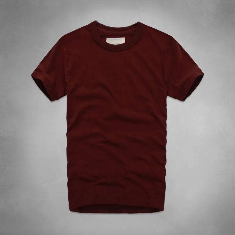 wine red Летняя футболка мужская с коротким рукавом Мужская хлопчатобумажная футболка джемпер однотонная повседневная одежда мужские Топы И Футболки - Цвет: wine red