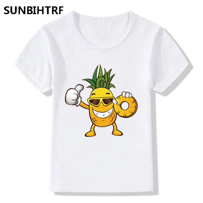 Модные детские Забавные футболки с рисунком ананаса и красоты детская одежда