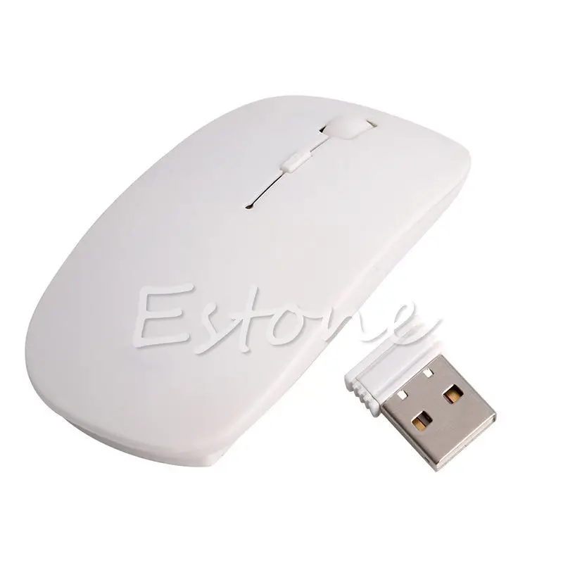 White 2,4 ГГц Беспроводная ультра тонкая оптическая прокрутка мышь/Мыши+ USB приемник для ПК ноутбук Высокое качество - Цвет: White