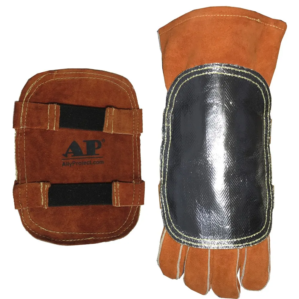 Welding Gloves' Pad High Heat Protection Pad Aluminized & Cowhide Leather Anti Flame Stitching Sparking Shield Welding Pad