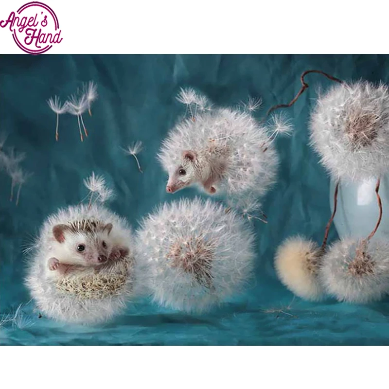 

ANGEL'S HAND hedgehog dandelion DIY 5D Diamond Mosaic Diamond Painting Cross Stitch Kit Diamonds Embroidery Square Drill Home