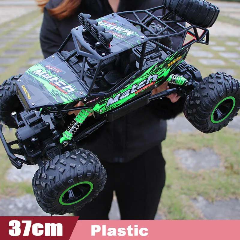 37cm green QWZ 1:12 RC автомобиль 4WD альпинистский автомобиль 4x4 двойной привод двигателей Bigfoot автомобиль дистанционное управление Модель внедорожный автомобиль для мальчиков детские подарки - Цвет: 37cm green