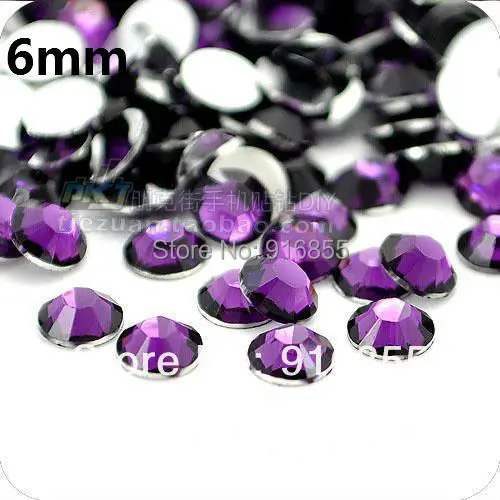 

Free shipping Dark purple color SS30 6mm 3000pcs Flatback Resin rhinestones,nail art rhinestones,Wholesale DIY phone case deco