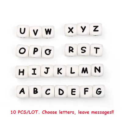 10 PCS Letter Персонализированная именная клипсы для соски силиконовая цепочка Chupetero для кормления младенцев Прорезыватель поводок соска спиенкоорд чупита - Цвет: 10 PCS Letter