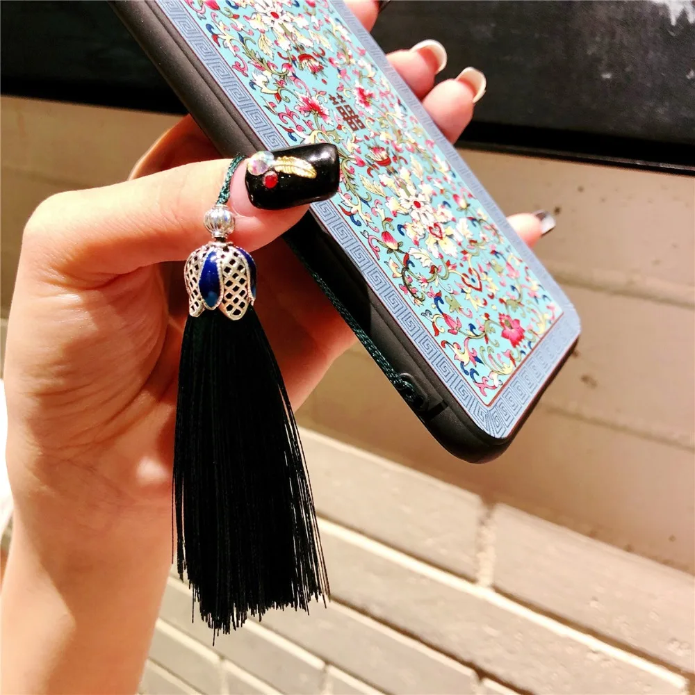 Для iPhone X XS Max XR 7 8 6 S рельеф Гун Тин чехол с изображением цветов и кожи для OPPO R15 R11s R9s