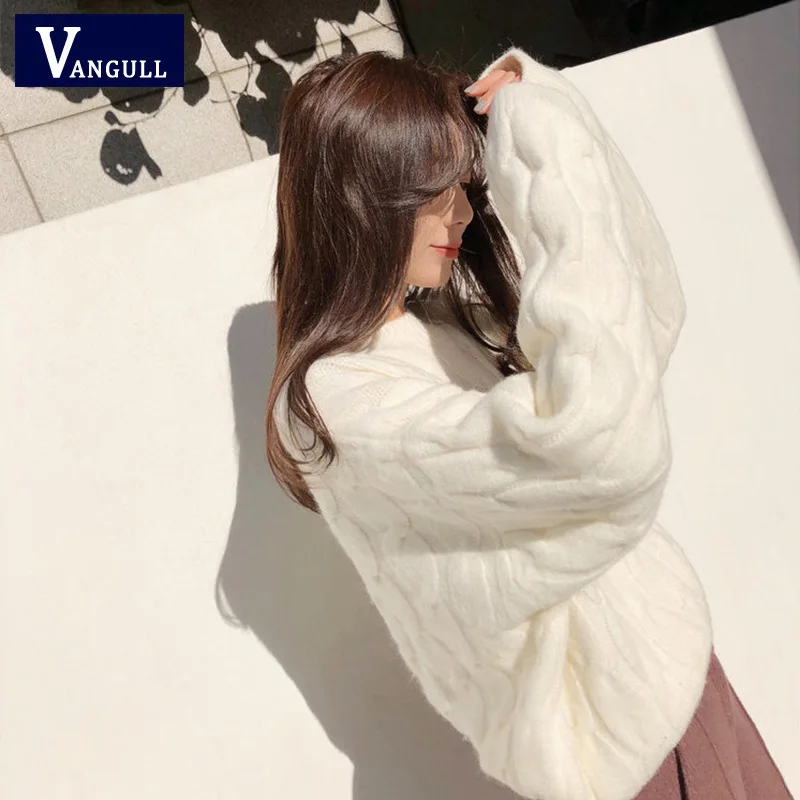 women winter sweet sweater Hemp flowers Long Sleeve O-neck Elegant Pullovers Female Jumper Tricot Tops VANGULL 2018 New | Женская одежда
